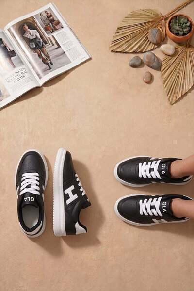 Ayakkabı Fuarı Elit Asqla1457 Women's Classic Sneaker Black - White