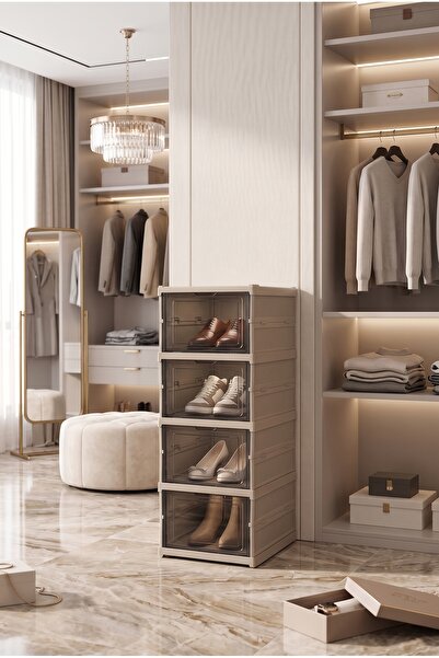 Kitchen Life 4'lü Modüler Çok Amaçlı Çekmeceli Ayakkabı Düzenleyici Organizer