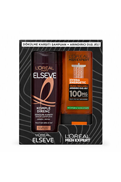 ELSEVE Complete Resistance Anti-Hair Loss Shampoo + Men Expert Hydra Energeti...