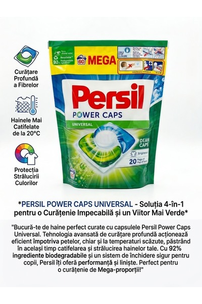 Generic Brand Detergent de Rufe Capsule Power Caps Universal Mega, 60 Spalari