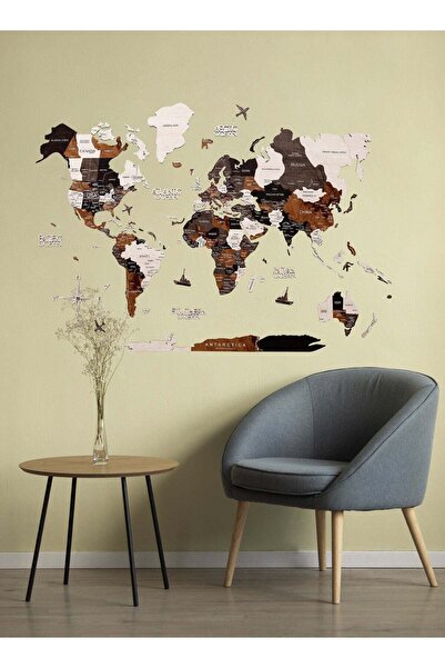 Enjoy The Wood Wooden World Map Wall Decor Travel Wall Art Home Decoration UA...