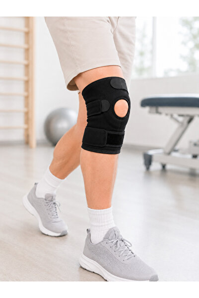 shoppingfestr Short Knee Support Ligament Support Open Knee Cap Velcro Adjust...