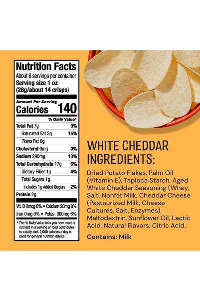 The Good Crisp رقائق مقرمشة بنكهة الشيدر الأبيض المعتق من ذا جود كريسب، 160 جم، عبوة من 8 قطع