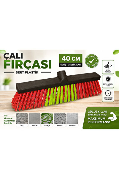 MAXORLİFE 40 cm Çalı Fırçası Sert Plastik Güçlü Kıllı Bahçe Zemin Temizlik Fı...