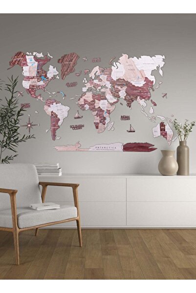 Enjoy The Wood Wooden World Map Wall Decor Travel Wall Art Home Decoration UA...