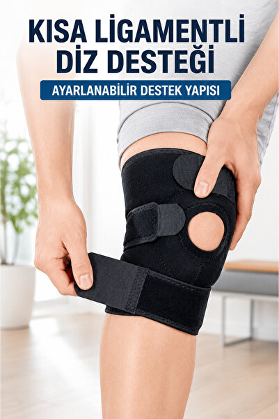 alemdarshop Adjustable Short Ligament Knee Brace Open Knee Cap for Sports and...