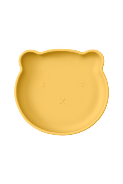 Choice mustard 1PC Silicone Baby Dishes Suction Dining Plate Cartoon Bear Sha...