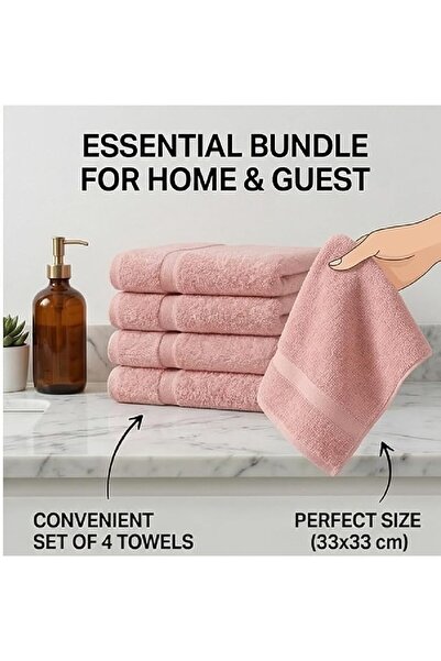 GENERAL Ebrays 100% Cotton Premium Quality Terry Hand Towel 425 Gsm 33X33Cm
