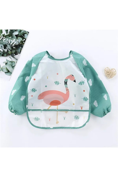 Choice7 0-3Years Green Bird Baby Long Sleeve Scarf Waterproof Toddler Art Smo...