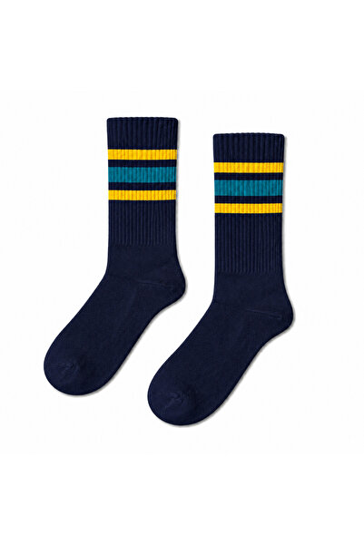 CARNAVAL SOCKS Carnaval Navy Blue Striped Half Terry Unisex Socks
