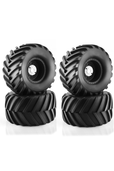 Choice 4pcs black 4PCS/Set Wheel Rim& Tires for 1/10 RC Monster Truck Car Tam...