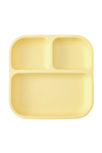 Choice 20-Light yellow Color Kids 1PCS BPA Free Silicone Divided Square Plate...