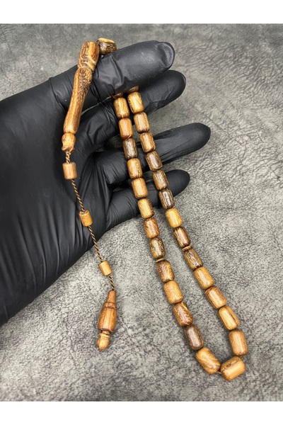 Mos Tespih High-End Natural Acacia Wood Prayer Beads with Systematic Design