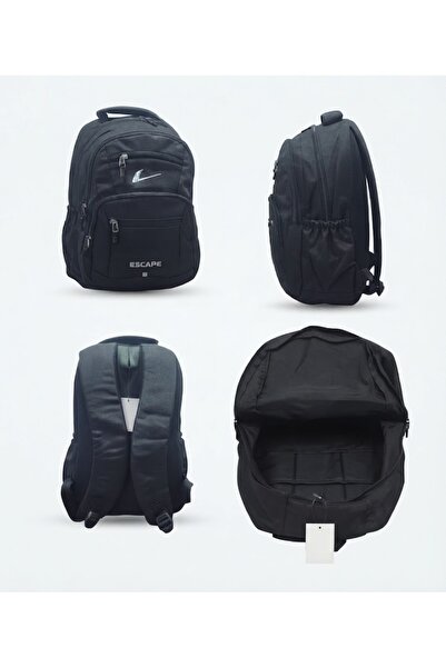 ESCAPE Sırt Çantası Okul Çantası 5 Cepli Suya Dayanıklı 45x30x15 Cm Ebat Unisex Sırt Çantası