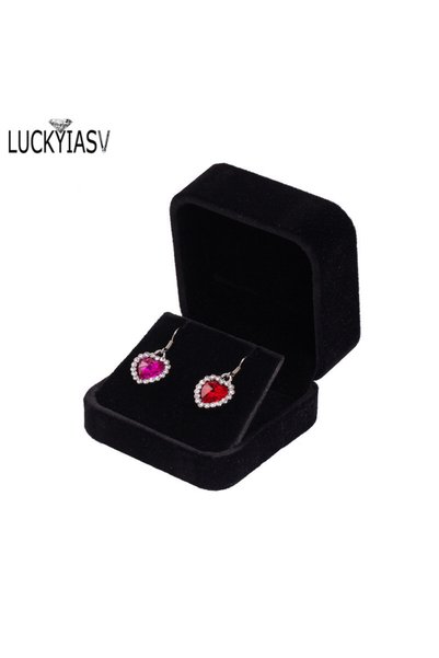 Choice black Flip Cover Jewelry Storage Boxes Earrings Pendant Jewelry Box Ve...