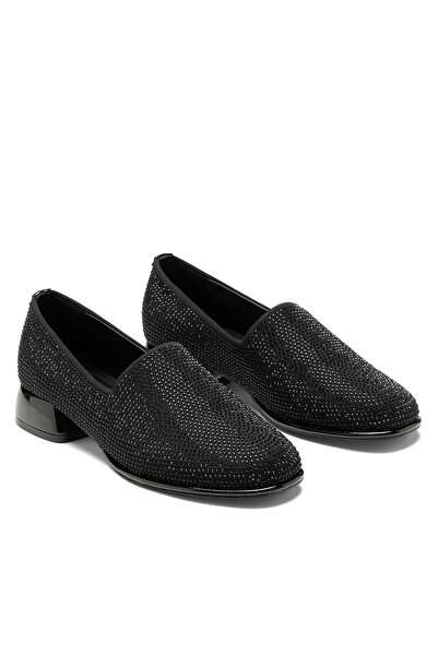 SOLİN SHOES Women's Stoned Detailed Special Production Thick Heeled Classic L...