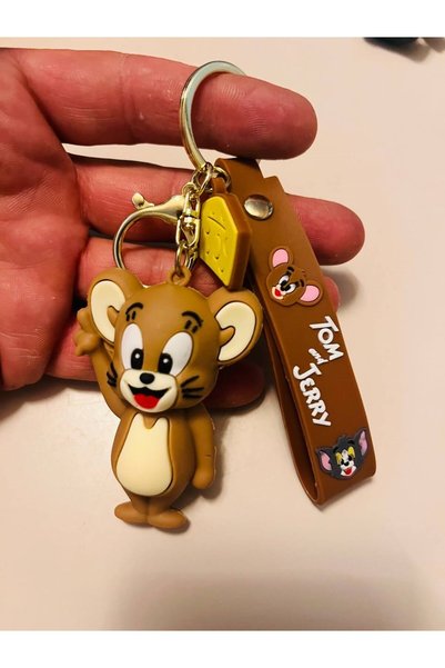 mykhediyevesanatatölyesi Tom and Jerry Cute Mouse Jerry Silicone Keychain – Bag & Car Ornament