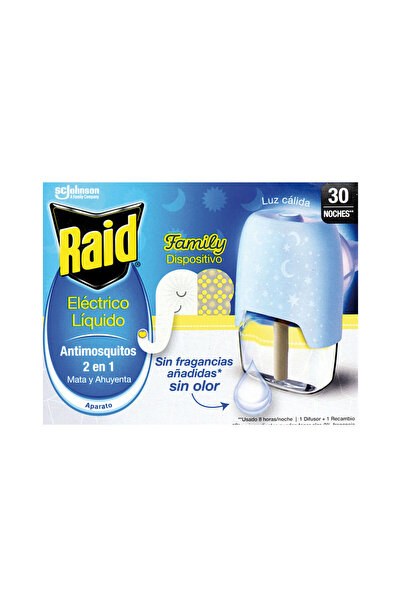 Raid Dispozitiv anti-țânțari pentru familie + rezervă pentru 30 de nopți