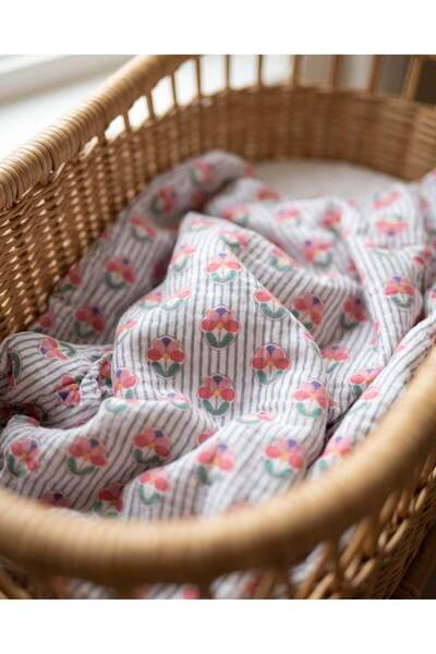 Zezig Bloom - Blue Muslin Blanket