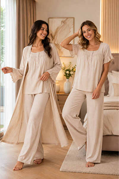 by İGP Muslin Fabric Dressing Gown Maternity Pajama Set Effortt