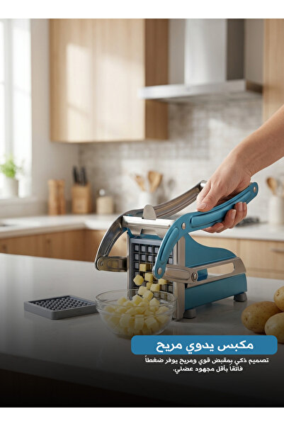 Generic Manual Vegetable Cutter DX2026 with 2 Stainless Steel Blades 9×9mm an...