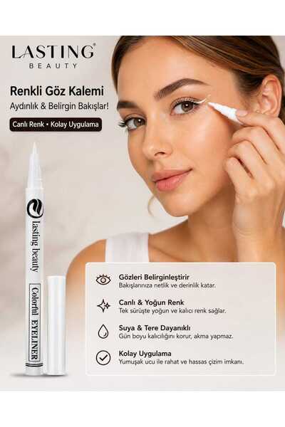 lasting beauty Colorful Eyeliner Renkli Göz Kalemi – Kolay Uygulanan İnce Uçl...