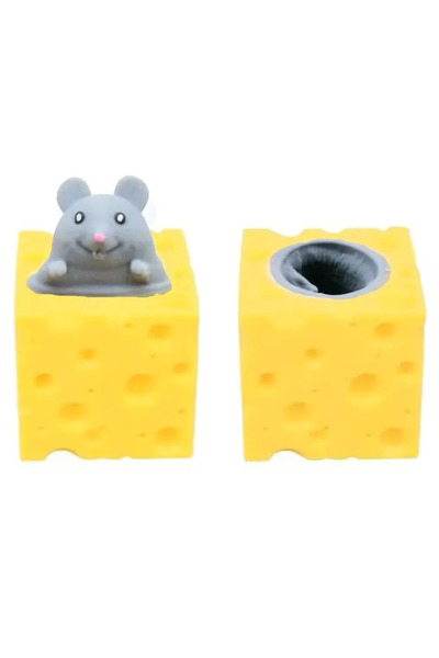 JONO TOYS Jucărie Squishy Șoricel Gri Pop-Up, 5 cm cu Sticker