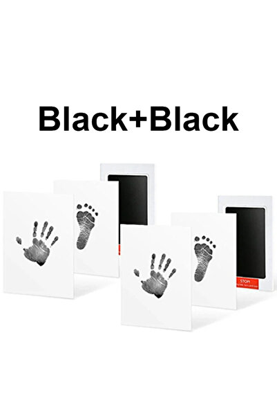 Choice10 C14-2 Black 2 Set Baby Handprint Footprints Ink Pads Safe Non-toxic ...