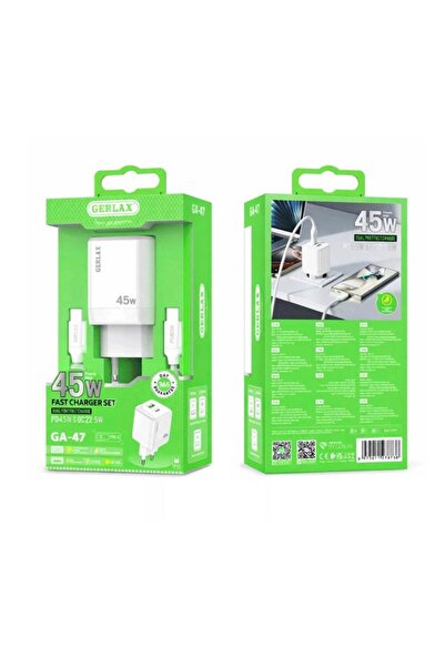 OEM GERLAX GA-47 Φορτιστής κινητού / Mobile Fast Charger 45W Gan με 1 Θύρα Ty...