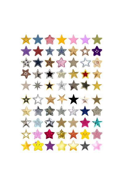 Ororabutik 70 Pieces Star Themed Sticker Set Glittery Aesthetic Stickers Lapt...