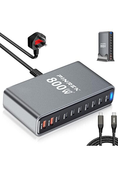 GENERAL شاحن من بينريك بمنفذ USB متوافق مع آيفون 15 و16 و17 بـ10 منافذ بقوة 8...