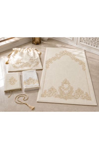 Kapreo Home Eftelya Lüks Pamuklu 5 Parça Seccade Takımı 70x120 cm – Nakışlı Ç...