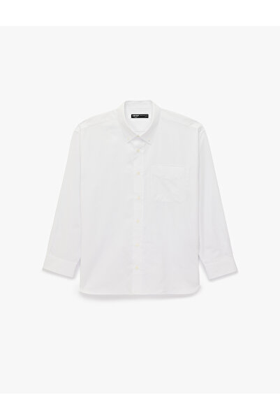 Koton Cotton Button down Collar Oversize Long Sleeve Oxford Shirt