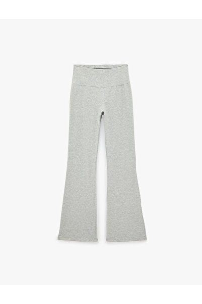 Koton High Waist Slim Fit Cotton Spanish Leg Sports Leggings