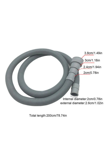 Choice 200CM 78Inch Universal Washing Machine Drain Hose Kit 10Ft Multi Diame...