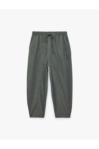 Koton Beli Lace-Up Pocketed Loose-Fit Balloon Pants
