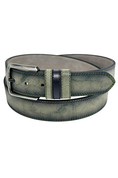 Süzer Deri 4 Cm. Sports Suede Faux Leather Navy Blue Men's Belt with Bridge D...