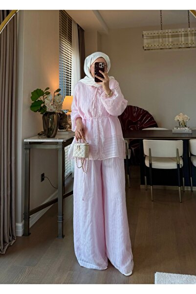 SOİ Anna Striped Double Set Pink