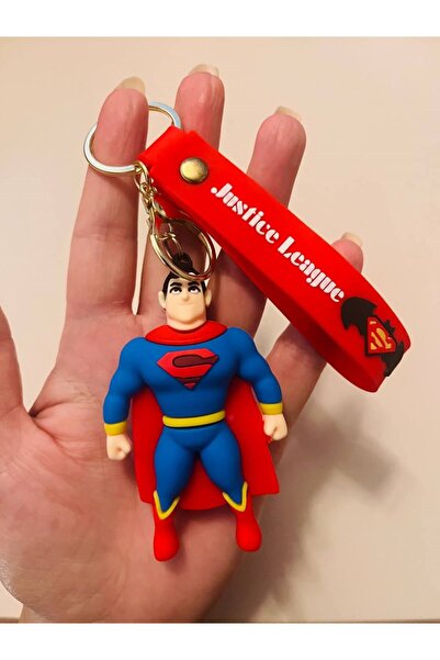 mykhediyevesanatatölyesi Breloc Superman 3D din silicon cu clemă metalică aur...