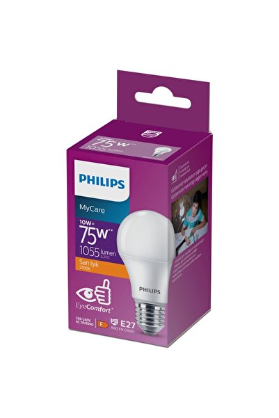 Philips MyCare LED Ampul 10W 1055 Lumen 2700K Sarı Işık A60 E27 Duy (75W Eşle...