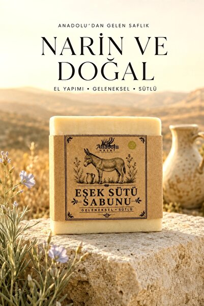 ANADOLU HASAT Doğal Eşek Sütü İçerikli Katı Sabun 120 g – El ve Vücut Sabunu