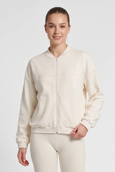 hummel Ember Zippered Ecru Women's Sweatshirt 922550-9157