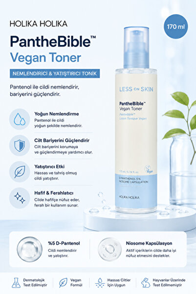 Holika Holika Less On Skin PantheBible Vegan Toner - %5 Panthenol İçeren Neml...