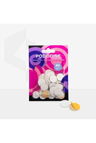 STALEKS PODODISC PRO L Pedikür Disk İçin Yedek Beyaz Törpüler, 180 Grit (50 A...