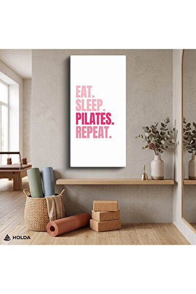 HOLDA Props Kanvas Tablo Eat Sleep Pilates Repeat Yazı Tablosu Duvar Dekorasyonu