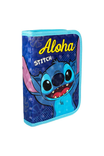 Stitch Υφασμάτινη σχολική κασετίνα, μονόχωρη, 20 εκ. μπλε