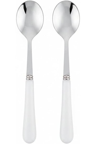 Sweet seven Wax White Ceramic Handle Spoon, Heat-Protected and Comfortable Gr...