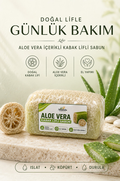 ANADOLU HASAT Doğa Aloe Vera Kabak Lifli Sabun 110 Gr