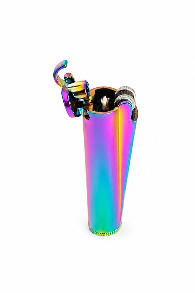 Clipper Metal Gökkuşağı Benzinli Çakmak Özel Metal Kutulu Premium Model çok renkli