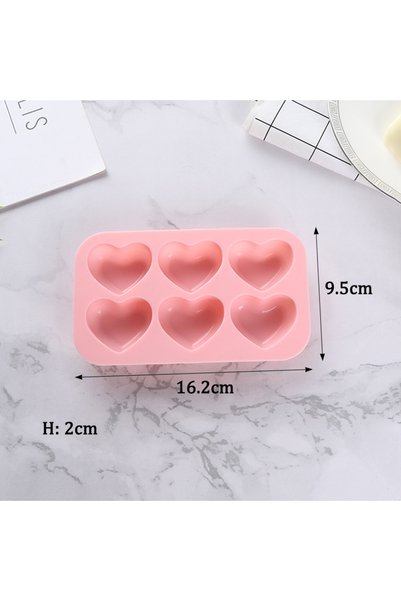 Choice4 C-pink 6 Holes Rose Flower Handmade Soap Candle Silicone Mold Heart S...